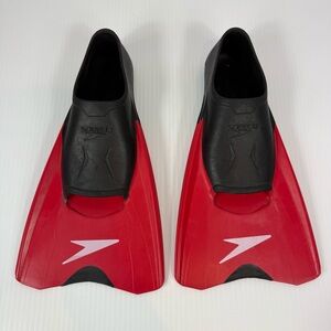 Speedo Switchblade Swim Fin Flippers Size Small Youth 6-7 Women's 7-8 Black Red